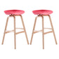 Modern Backless Barstool Indoor Wood Bar Stool with Acrylic Seat Red 2 Piece Set Bar Stool(30"H) Clearhalo 'Bar Furniture' 'Bar Stools' 'bar_stools' 'furn' 'furn_bar_stools' 'furniture_bar_stools' 'Kitchen & Dining Furniture' 'kitchen&dining_furn' 'kitchen' 'kitchen_furn' Furniture' 4251371