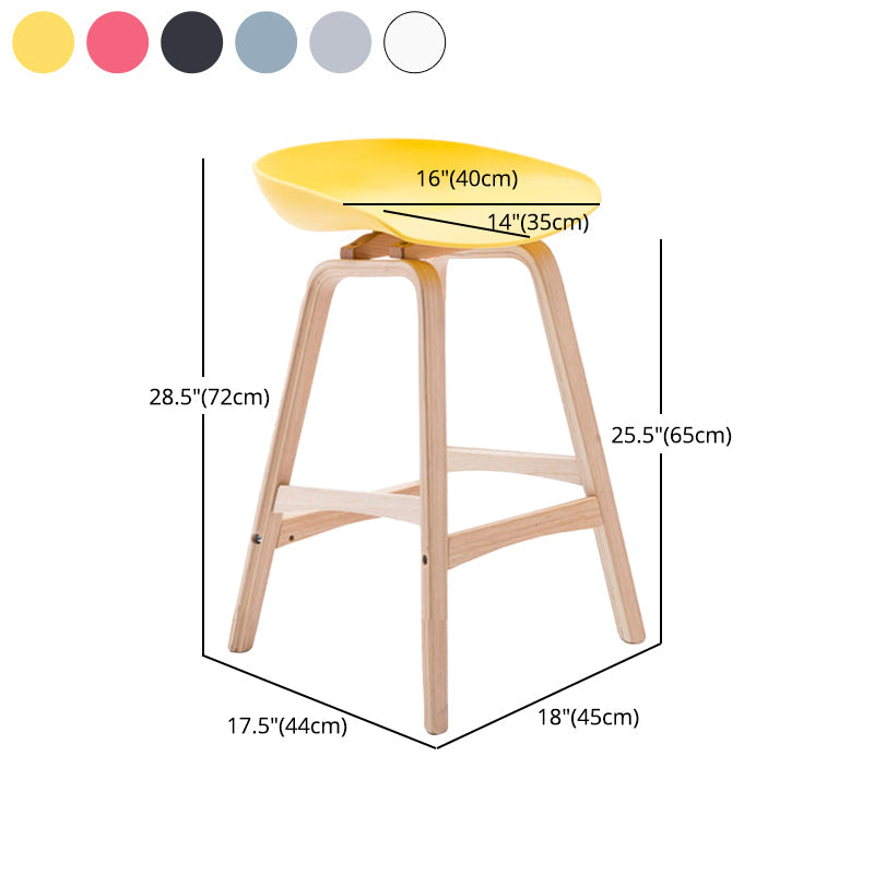 Modern Backless Barstool Indoor Wood Bar Stool with Acrylic Seat Clearhalo 'Bar Furniture' 'Bar Stools' 'bar_stools' 'furn' 'furn_bar_stools' 'furniture_bar_stools' 'Kitchen & Dining Furniture' 'kitchen&dining_furn' 'kitchen' 'kitchen_furn' Furniture' 4251373