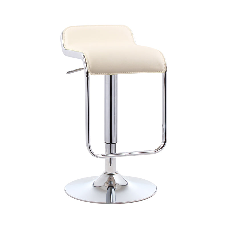 Modern Rectangular Bar Stool Footrest Indoor Adjustable Metal Counter Chair Beige 1 Piece Clearhalo 'Bar Furniture' 'Bar Stools' 'bar_stools' 'furn' 'furn_bar_stools' 'furniture_bar_stools' 'Kitchen & Dining Furniture' 'kitchen&dining_furn' 'kitchen' 'kitchen_furn' Furniture' 4252513