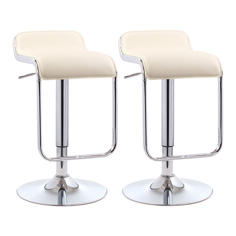 Modern Rectangular Bar Stool Footrest Indoor Adjustable Metal Counter Chair Beige 2 Piece Set Clearhalo 'Bar Furniture' 'Bar Stools' 'bar_stools' 'furn' 'furn_bar_stools' 'furniture_bar_stools' 'Kitchen & Dining Furniture' 'kitchen&dining_furn' 'kitchen' 'kitchen_furn' Furniture' 4252515