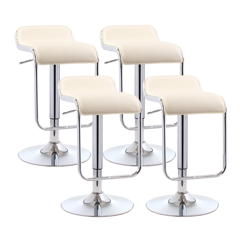 Modern Rectangular Bar Stool Footrest Indoor Adjustable Metal Counter Chair Beige 4 Piece Set Clearhalo 'Bar Furniture' 'Bar Stools' 'bar_stools' 'furn' 'furn_bar_stools' 'furniture_bar_stools' 'Kitchen & Dining Furniture' 'kitchen&dining_furn' 'kitchen' 'kitchen_furn' Furniture' 4252517