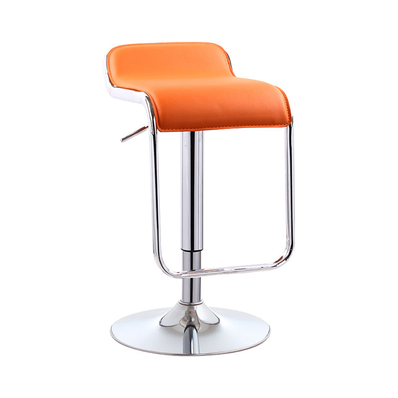 Modern Rectangular Bar Stool Footrest Indoor Adjustable Metal Counter Chair Orange 1 Piece Clearhalo 'Bar Furniture' 'Bar Stools' 'bar_stools' 'furn' 'furn_bar_stools' 'furniture_bar_stools' 'Kitchen & Dining Furniture' 'kitchen&dining_furn' 'kitchen' 'kitchen_furn' Furniture' 4252519