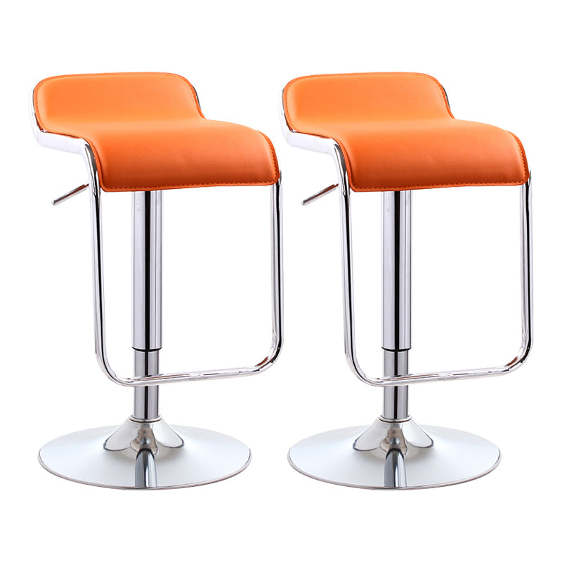 Modern Rectangular Bar Stool Footrest Indoor Adjustable Metal Counter Chair Orange 2 Piece Set Clearhalo 'Bar Furniture' 'Bar Stools' 'bar_stools' 'furn' 'furn_bar_stools' 'furniture_bar_stools' 'Kitchen & Dining Furniture' 'kitchen&dining_furn' 'kitchen' 'kitchen_furn' Furniture' 4252521