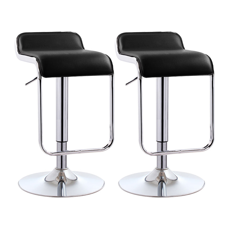 Modern Rectangular Bar Stool Footrest Indoor Adjustable Metal Counter Chair Black 2 Piece Set Clearhalo 'Bar Furniture' 'Bar Stools' 'bar_stools' 'furn' 'furn_bar_stools' 'furniture_bar_stools' 'Kitchen & Dining Furniture' 'kitchen&dining_furn' 'kitchen' 'kitchen_furn' Furniture' 4252526