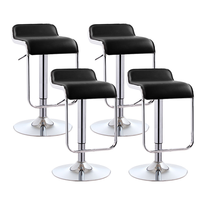 Modern Rectangular Bar Stool Footrest Indoor Adjustable Metal Counter Chair Black 4 Piece Set Clearhalo 'Bar Furniture' 'Bar Stools' 'bar_stools' 'furn' 'furn_bar_stools' 'furniture_bar_stools' 'Kitchen & Dining Furniture' 'kitchen&dining_furn' 'kitchen' 'kitchen_furn' Furniture' 4252527