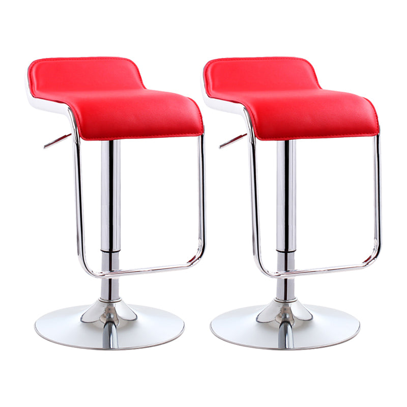 Modern Rectangular Bar Stool Footrest Indoor Adjustable Metal Counter Chair Red 2 Piece Set Clearhalo 'Bar Furniture' 'Bar Stools' 'bar_stools' 'furn' 'furn_bar_stools' 'furniture_bar_stools' 'Kitchen & Dining Furniture' 'kitchen&dining_furn' 'kitchen' 'kitchen_furn' Furniture' 4252529