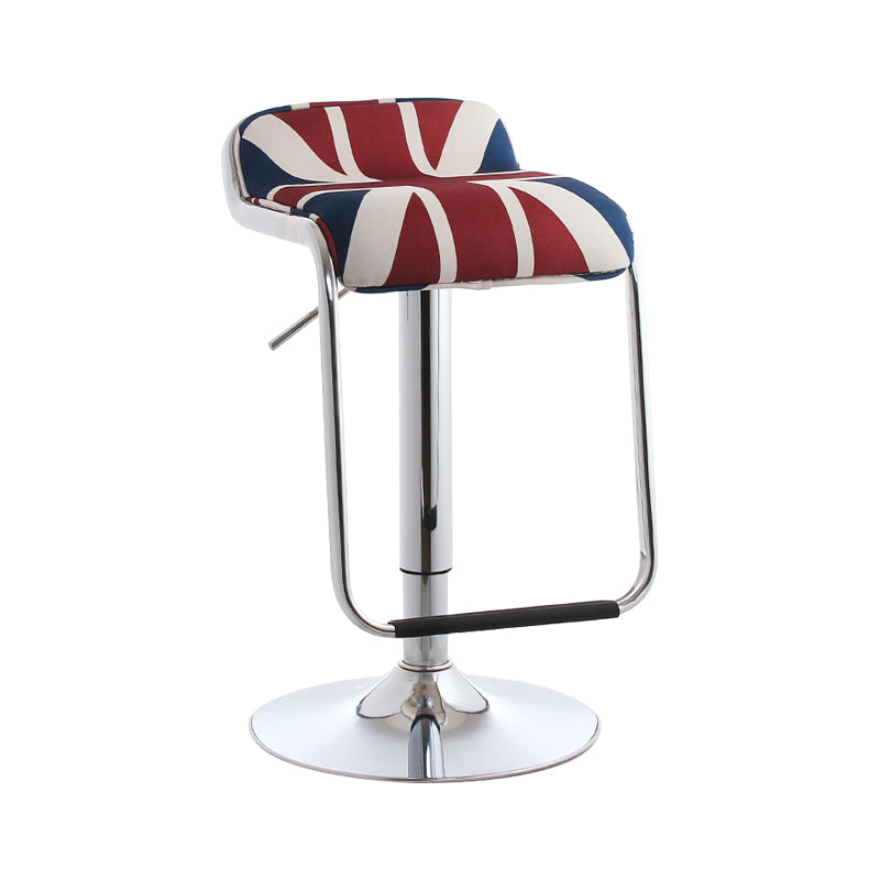 Modern Rectangular Bar Stool Footrest Indoor Adjustable Metal Counter Chair Blue-White 1 Piece Clearhalo 'Bar Furniture' 'Bar Stools' 'bar_stools' 'furn' 'furn_bar_stools' 'furniture_bar_stools' 'Kitchen & Dining Furniture' 'kitchen&dining_furn' 'kitchen' 'kitchen_furn' Furniture' 4252531