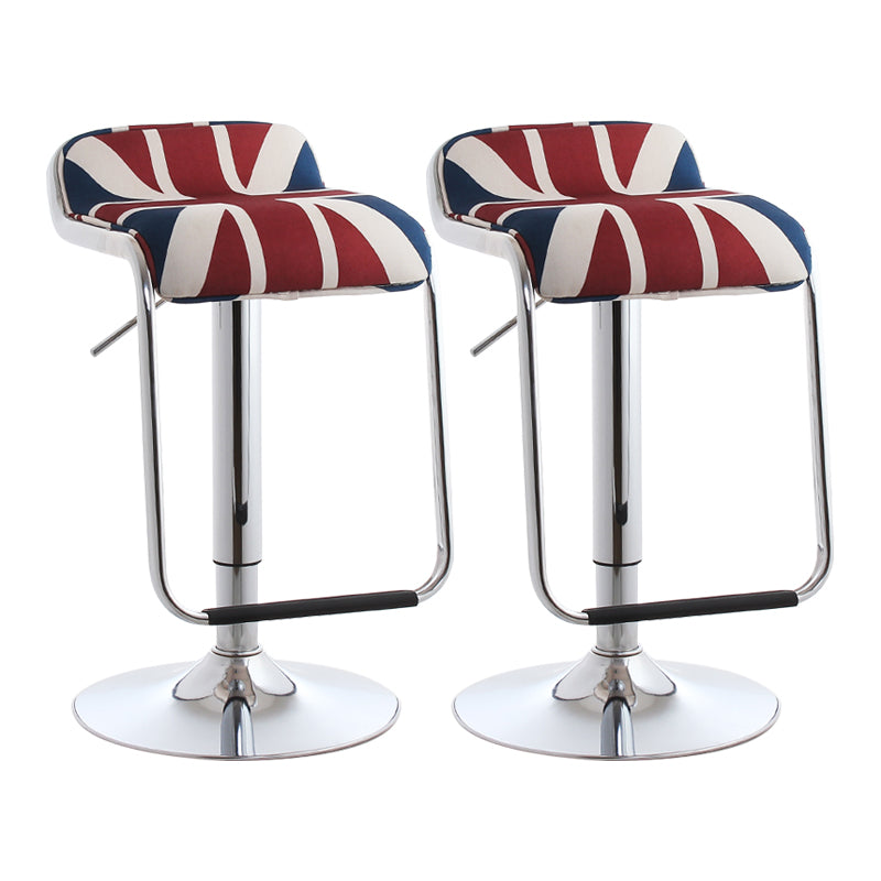 Modern Rectangular Bar Stool Footrest Indoor Adjustable Metal Counter Chair Blue-White 2 Piece Set Clearhalo 'Bar Furniture' 'Bar Stools' 'bar_stools' 'furn' 'furn_bar_stools' 'furniture_bar_stools' 'Kitchen & Dining Furniture' 'kitchen&dining_furn' 'kitchen' 'kitchen_furn' Furniture' 4252532