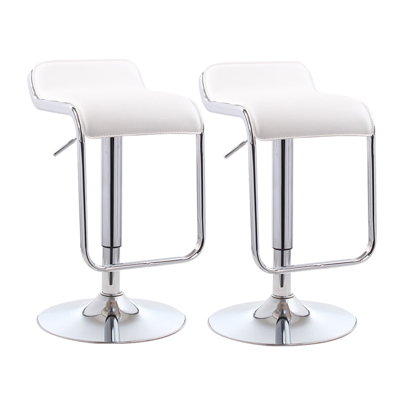 Modern Rectangular Bar Stool Footrest Indoor Adjustable Metal Counter Chair White 2 Piece Set Clearhalo 'Bar Furniture' 'Bar Stools' 'bar_stools' 'furn' 'furn_bar_stools' 'furniture_bar_stools' 'Kitchen & Dining Furniture' 'kitchen&dining_furn' 'kitchen' 'kitchen_furn' Furniture' 4252535