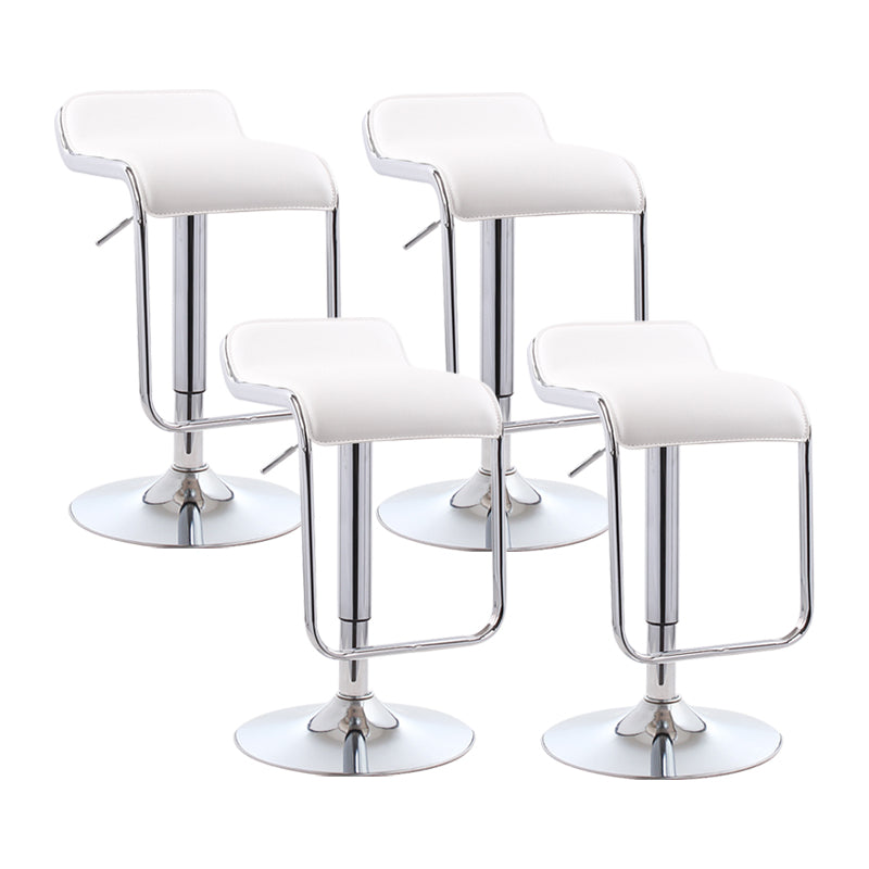 Modern Rectangular Bar Stool Footrest Indoor Adjustable Metal Counter Chair White 4 Piece Set Clearhalo 'Bar Furniture' 'Bar Stools' 'bar_stools' 'furn' 'furn_bar_stools' 'furniture_bar_stools' 'Kitchen & Dining Furniture' 'kitchen&dining_furn' 'kitchen' 'kitchen_furn' Furniture' 4252536