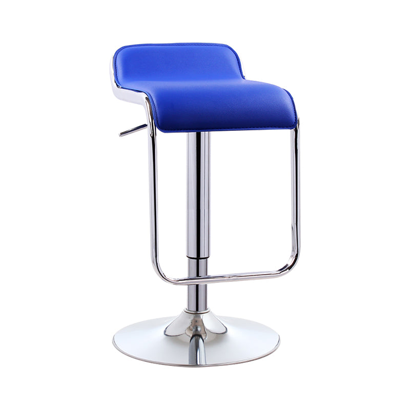 Modern Rectangular Bar Stool Footrest Indoor Adjustable Metal Counter Chair Blue 1 Piece Clearhalo 'Bar Furniture' 'Bar Stools' 'bar_stools' 'furn' 'furn_bar_stools' 'furniture_bar_stools' 'Kitchen & Dining Furniture' 'kitchen&dining_furn' 'kitchen' 'kitchen_furn' Furniture' 4252537