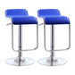 Modern Rectangular Bar Stool Footrest Indoor Adjustable Metal Counter Chair Blue 2 Piece Set Clearhalo 'Bar Furniture' 'Bar Stools' 'bar_stools' 'furn' 'furn_bar_stools' 'furniture_bar_stools' 'Kitchen & Dining Furniture' 'kitchen&dining_furn' 'kitchen' 'kitchen_furn' Furniture' 4252538