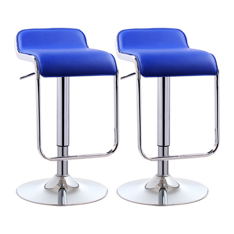 Modern Rectangular Bar Stool Footrest Indoor Adjustable Metal Counter Chair Blue 2 Piece Set Clearhalo 'Bar Furniture' 'Bar Stools' 'bar_stools' 'furn' 'furn_bar_stools' 'furniture_bar_stools' 'Kitchen & Dining Furniture' 'kitchen&dining_furn' 'kitchen' 'kitchen_furn' Furniture' 4252538