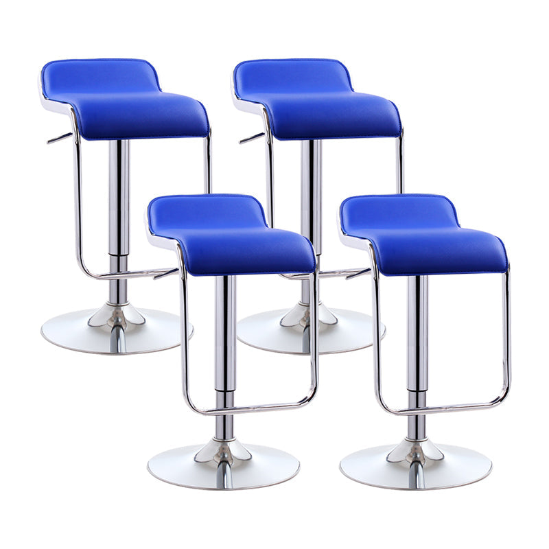 Modern Rectangular Bar Stool Footrest Indoor Adjustable Metal Counter Chair Blue 4 Piece Set Clearhalo 'Bar Furniture' 'Bar Stools' 'bar_stools' 'furn' 'furn_bar_stools' 'furniture_bar_stools' 'Kitchen & Dining Furniture' 'kitchen&dining_furn' 'kitchen' 'kitchen_furn' Furniture' 4252539