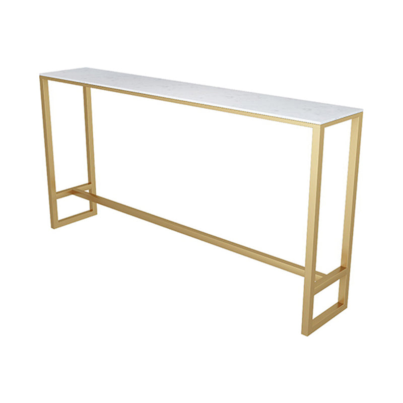 Glam Style Marble Bar Table Gold Frame 42 Inch Height Table for Restaurant Without Chairs Clearhalo 'Bar Furniture' 'Bar Tables' 'bar_tables' 'furn' 'furn_bar_tables' 'Furniture' 'furniture_bar_tables' 'Kitchen & Dining Furniture' 'kitchen&dining_furn' 'kitchen' 4257759