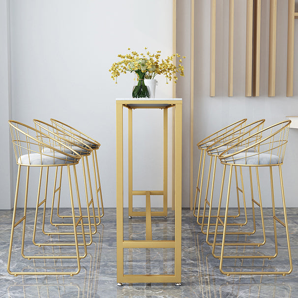 Glam Style Marble Bar Table Gold Frame 42 Inch Height Table for Restaurant Clearhalo 'Bar Furniture' 'Bar Tables' 'bar_tables' 'furn' 'furn_bar_tables' 'Furniture' 'furniture_bar_tables' 'Kitchen & Dining Furniture' 'kitchen&dining_furn' 'kitchen' 4257766