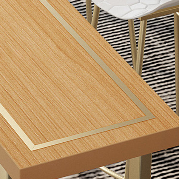 Wood Top Cocktail Bar Table Nordic Gold Frame Bar Height Table for Dining Room Clearhalo 'Bar Furniture' 'Bar Tables' 'bar_tables' 'furn' 'furn_bar_tables' 'Furniture' 'furniture_bar_tables' 'Kitchen & Dining Furniture' 'kitchen&dining_furn' 'kitchen' 4257785