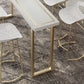 Wood Top Cocktail Bar Table Nordic Gold Frame Bar Height Table for Dining Room Clearhalo 'Bar Furniture' 'Bar Tables' 'bar_tables' 'furn' 'furn_bar_tables' 'Furniture' 'furniture_bar_tables' 'Kitchen & Dining Furniture' 'kitchen&dining_furn' 'kitchen' 4257788