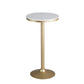 Glam Rectangle Faux Marble Bar Dining Table Gold Indoor Bistro Table with Trestle Pedestal 21.7"L x 21.7"W x 41.3"H Without Chairs Clearhalo 'Bar Furniture' 'Bar Tables' 'bar_tables' 'furn' 'furn_bar_tables' 'Furniture' 'furniture_bar_tables' 'Kitchen & Dining Furniture' 'kitchen&dining_furn' 'kitchen' 4257801