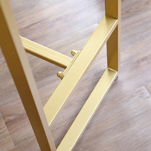 Glam Rectangle Faux Marble Bar Dining Table Gold Indoor Bistro Table with Trestle Pedestal Clearhalo 'Bar Furniture' 'Bar Tables' 'bar_tables' 'furn' 'furn_bar_tables' 'Furniture' 'furniture_bar_tables' 'Kitchen & Dining Furniture' 'kitchen&dining_furn' 'kitchen' 4257803