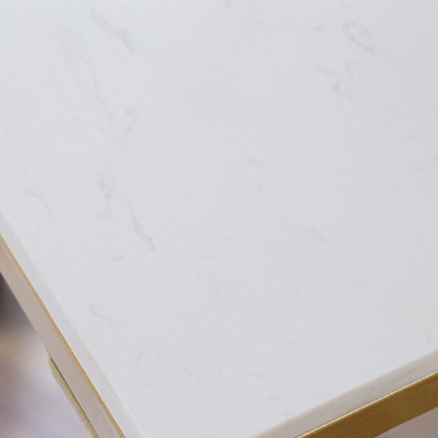 Glam Rectangle Faux Marble Bar Dining Table Gold Indoor Bistro Table with Trestle Pedestal Clearhalo 'Bar Furniture' 'Bar Tables' 'bar_tables' 'furn' 'furn_bar_tables' 'Furniture' 'furniture_bar_tables' 'Kitchen & Dining Furniture' 'kitchen&dining_furn' 'kitchen' 4257804