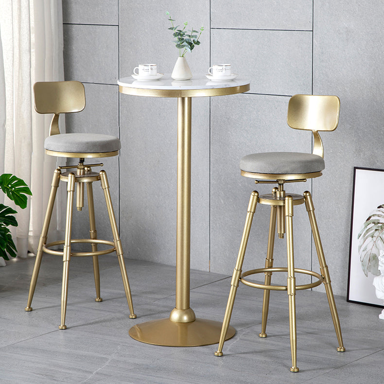 Glam Rectangle Faux Marble Bar Dining Table Gold Indoor Bistro Table with Trestle Pedestal Clearhalo 'Bar Furniture' 'Bar Tables' 'bar_tables' 'furn' 'furn_bar_tables' 'Furniture' 'furniture_bar_tables' 'Kitchen & Dining Furniture' 'kitchen&dining_furn' 'kitchen' 4257807