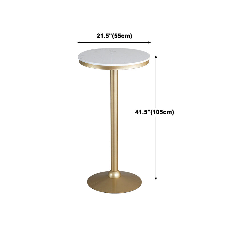 Glam Rectangle Faux Marble Bar Dining Table Gold Indoor Bistro Table with Trestle Pedestal Clearhalo 'Bar Furniture' 'Bar Tables' 'bar_tables' 'furn' 'furn_bar_tables' 'Furniture' 'furniture_bar_tables' 'Kitchen & Dining Furniture' 'kitchen&dining_furn' 'kitchen' 4257811