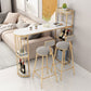 Glam Style Cocktail Bar Table 42-inch Height Metal Base Bar Height Storage Table Clearhalo 'Bar Furniture' 'Bar Tables' 'bar_tables' 'furn' 'furn_bar_tables' 'Furniture' 'furniture_bar_tables' 'Kitchen & Dining Furniture' 'kitchen&dining_furn' 'kitchen' 4257812