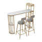 Glam Style Cocktail Bar Table 42-inch Height Metal Base Bar Height Storage Table Clearhalo 'Bar Furniture' 'Bar Tables' 'bar_tables' 'furn' 'furn_bar_tables' 'Furniture' 'furniture_bar_tables' 'Kitchen & Dining Furniture' 'kitchen&dining_furn' 'kitchen' 4257818