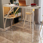 Glam Style 41.3"H Bar Table Faux Marble White Top Specialty Bistro Table Clearhalo 'Bar Furniture' 'Bar Tables' 'bar_tables' 'furn' 'furn_bar_tables' 'Furniture' 'furniture_bar_tables' 'Kitchen & Dining Furniture' 'kitchen&dining_furn' 'kitchen' 4257831