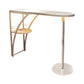 Glam Style 41.3"H Bar Table Faux Marble White Top Specialty Bistro Table White Without Chairs Clearhalo 'Bar Furniture' 'Bar Tables' 'bar_tables' 'furn' 'furn_bar_tables' 'Furniture' 'furniture_bar_tables' 'Kitchen & Dining Furniture' 'kitchen&dining_furn' 'kitchen' 4257834