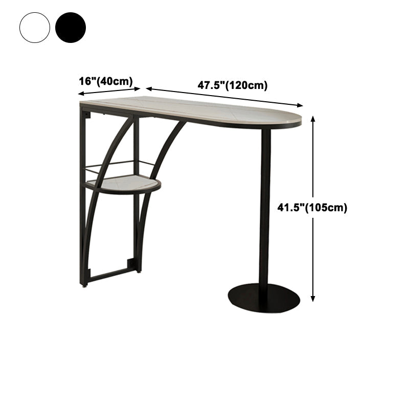 Glam Style 41.3"H Bar Table Faux Marble White Top Specialty Bistro Table Clearhalo 'Bar Furniture' 'Bar Tables' 'bar_tables' 'furn' 'furn_bar_tables' 'Furniture' 'furniture_bar_tables' 'Kitchen & Dining Furniture' 'kitchen&dining_furn' 'kitchen' 4257839