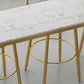 Glam Style Marble Cocktail Bar Table 42-inch Height Metal Base Bar Table Clearhalo 'Bar Furniture' 'Bar Tables' 'bar_tables' 'furn' 'furn_bar_tables' 'Furniture' 'furniture_bar_tables' 'Kitchen & Dining Furniture' 'kitchen&dining_furn' 'kitchen' 4257846
