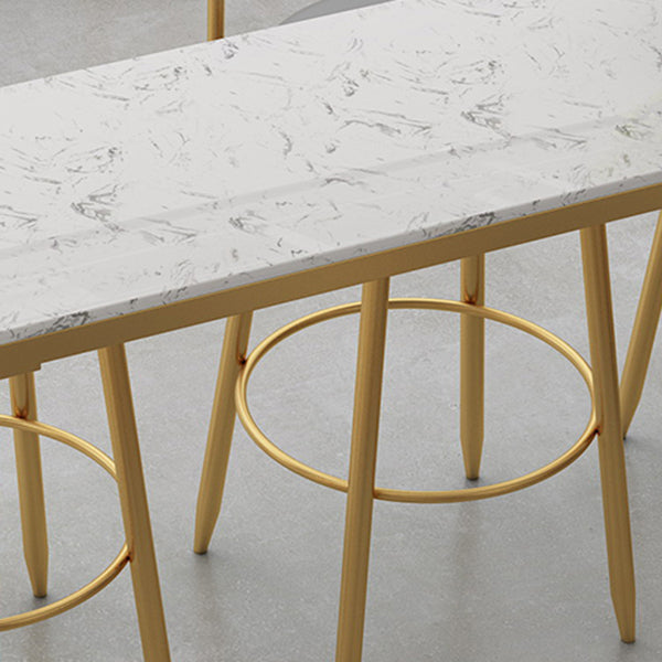 Glam Style Marble Cocktail Bar Table 42-inch Height Metal Base Bar Table Clearhalo 'Bar Furniture' 'Bar Tables' 'bar_tables' 'furn' 'furn_bar_tables' 'Furniture' 'furniture_bar_tables' 'Kitchen & Dining Furniture' 'kitchen&dining_furn' 'kitchen' 4257846