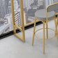 Glam Style Marble Cocktail Bar Table 42-inch Height Metal Base Bar Table Clearhalo 'Bar Furniture' 'Bar Tables' 'bar_tables' 'furn' 'furn_bar_tables' 'Furniture' 'furniture_bar_tables' 'Kitchen & Dining Furniture' 'kitchen&dining_furn' 'kitchen' 4257847