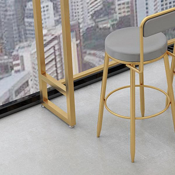 Glam Style Marble Cocktail Bar Table 42-inch Height Metal Base Bar Table Clearhalo 'Bar Furniture' 'Bar Tables' 'bar_tables' 'furn' 'furn_bar_tables' 'Furniture' 'furniture_bar_tables' 'Kitchen & Dining Furniture' 'kitchen&dining_furn' 'kitchen' 4257847