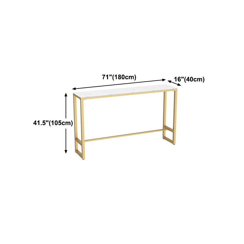 Glam Style Marble Cocktail Bar Table 42-inch Height Metal Base Bar Table Clearhalo 'Bar Furniture' 'Bar Tables' 'bar_tables' 'furn' 'furn_bar_tables' 'Furniture' 'furniture_bar_tables' 'Kitchen & Dining Furniture' 'kitchen&dining_furn' 'kitchen' 4257855