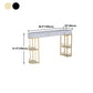 Glam White Marble Bar Dining Table Metal Double Pedestal Bistro Table with Drawer Clearhalo 'Bar Furniture' 'Bar Tables' 'bar_tables' 'furn' 'furn_bar_tables' 'Furniture' 'furniture_bar_tables' 'Kitchen & Dining Furniture' 'kitchen&dining_furn' 'kitchen' 4257868