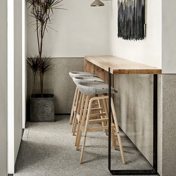 Industrial Beige Pine Bar Dining Table Rectangle Indoor Bistro Table with Double Pedestal Clearhalo 'Bar Furniture' 'Bar Tables' 'bar_tables' 'furn' 'furn_bar_tables' 'Furniture' 'furniture_bar_tables' 'Kitchen & Dining Furniture' 'kitchen&dining_furn' 'kitchen' 4257871