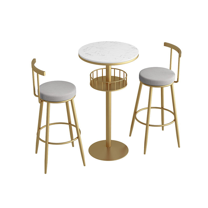 42-inch Height Cocktail Bar Table Modern Metal Base Bar Height Storage Table Clearhalo 'Bar Furniture' 'Bar Tables' 'bar_tables' 'furn' 'furn_bar_tables' 'Furniture' 'furniture_bar_tables' 'Kitchen & Dining Furniture' 'kitchen&dining_furn' 'kitchen' 4257894