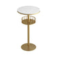 42-inch Height Cocktail Bar Table Modern Metal Base Bar Height Storage Table Gold White Round Clearhalo 'Bar Furniture' 'Bar Tables' 'bar_tables' 'furn' 'furn_bar_tables' 'Furniture' 'furniture_bar_tables' 'Kitchen & Dining Furniture' 'kitchen&dining_furn' 'kitchen' 4257899