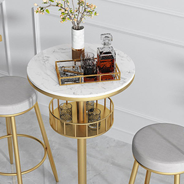 42-inch Height Cocktail Bar Table Modern Metal Base Bar Height Storage Table Clearhalo 'Bar Furniture' 'Bar Tables' 'bar_tables' 'furn' 'furn_bar_tables' 'Furniture' 'furniture_bar_tables' 'Kitchen & Dining Furniture' 'kitchen&dining_furn' 'kitchen' 4257900