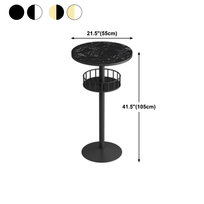 42-inch Height Cocktail Bar Table Modern Metal Base Bar Height Storage Table Clearhalo 'Bar Furniture' 'Bar Tables' 'bar_tables' 'furn' 'furn_bar_tables' 'Furniture' 'furniture_bar_tables' 'Kitchen & Dining Furniture' 'kitchen&dining_furn' 'kitchen' 4257906