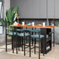 Industrial Style Bar Table 42-inch Height Brown Wood Top Metal Base Bistro Table Clearhalo 'Bar Furniture' 'Bar Tables' 'bar_tables' 'furn' 'furn_bar_tables' 'Furniture' 'furniture_bar_tables' 'Kitchen & Dining Furniture' 'kitchen&dining_furn' 'kitchen' 4257918