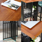 Industrial Style Bar Table 42-inch Height Brown Wood Top Metal Base Bistro Table Clearhalo 'Bar Furniture' 'Bar Tables' 'bar_tables' 'furn' 'furn_bar_tables' 'Furniture' 'furniture_bar_tables' 'Kitchen & Dining Furniture' 'kitchen&dining_furn' 'kitchen' 4257923