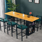 Industrial Style Bar Table 42-inch Height Brown Wood Top Metal Base Bistro Table Clearhalo 'Bar Furniture' 'Bar Tables' 'bar_tables' 'furn' 'furn_bar_tables' 'Furniture' 'furniture_bar_tables' 'Kitchen & Dining Furniture' 'kitchen&dining_furn' 'kitchen' 4257926