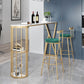 Indoor 42-inch Height Cocktail Bar Table Nordic Metal Base Bar Height Storage Table Clearhalo 'Bar Furniture' 'Bar Tables' 'bar_tables' 'furn' 'furn_bar_tables' 'Furniture' 'furniture_bar_tables' 'Kitchen & Dining Furniture' 'kitchen&dining_furn' 'kitchen' 4257946