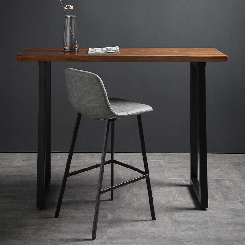 Rectangle Wood Top Counter Table Metal Black Legs 42-inch Height Industrial Bar Table Clearhalo 'Bar Furniture' 'Bar Tables' 'bar_tables' 'furn' 'furn_bar_tables' 'Furniture' 'furniture_bar_tables' 'Kitchen & Dining Furniture' 'kitchen&dining_furn' 'kitchen' 4257957