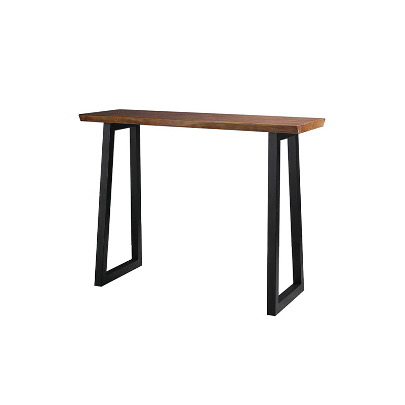 Rectangle Wood Top Counter Table Metal Black Legs 42-inch Height Industrial Bar Table Without Chairs Clearhalo 'Bar Furniture' 'Bar Tables' 'bar_tables' 'furn' 'furn_bar_tables' 'Furniture' 'furniture_bar_tables' 'Kitchen & Dining Furniture' 'kitchen&dining_furn' 'kitchen' 4257960