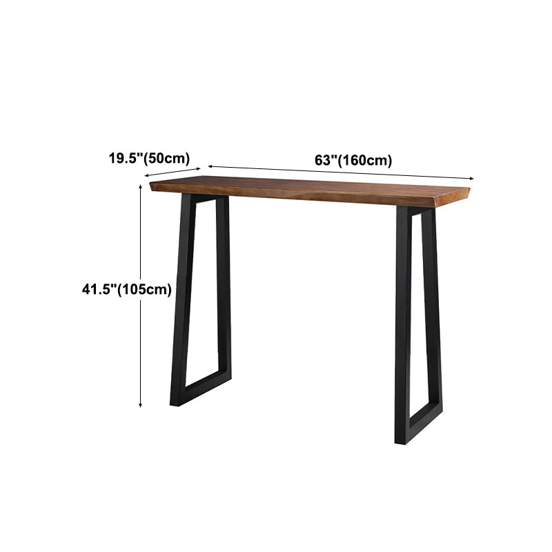 Rectangle Wood Top Counter Table Metal Black Legs 42-inch Height Industrial Bar Table Clearhalo 'Bar Furniture' 'Bar Tables' 'bar_tables' 'furn' 'furn_bar_tables' 'Furniture' 'furniture_bar_tables' 'Kitchen & Dining Furniture' 'kitchen&dining_furn' 'kitchen' 4257969